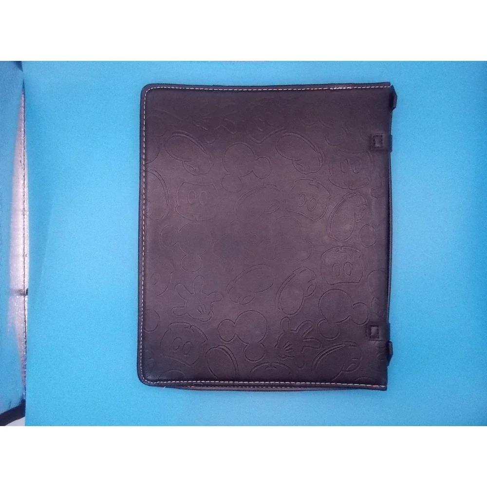 Disney Mickey Mouse Embossed Tablet Folio Case Black Red Hand Strap Protective